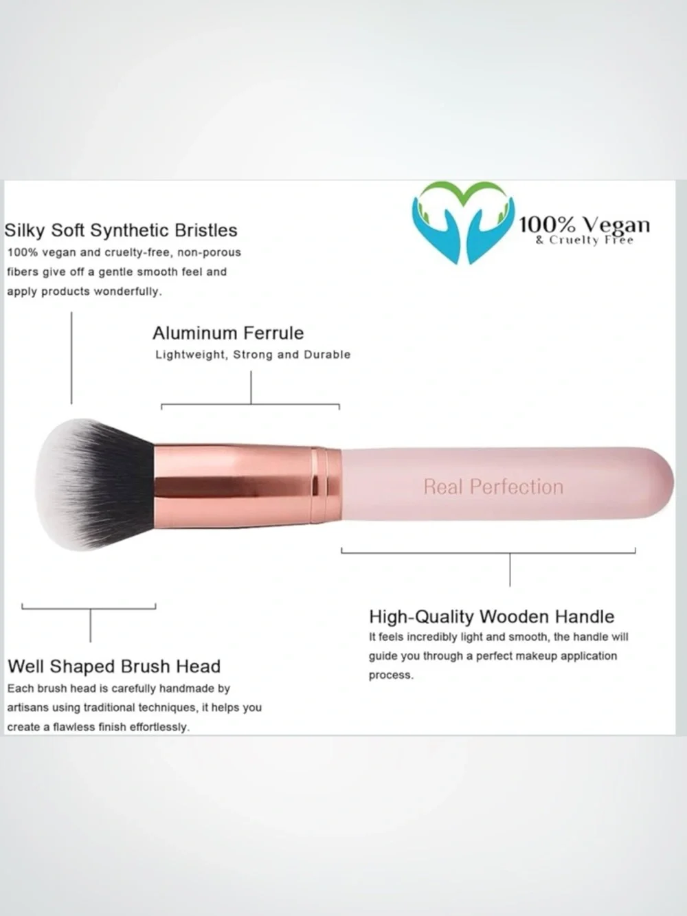 Perfection Pink and Rose Gold Professional Makeup Brush Set